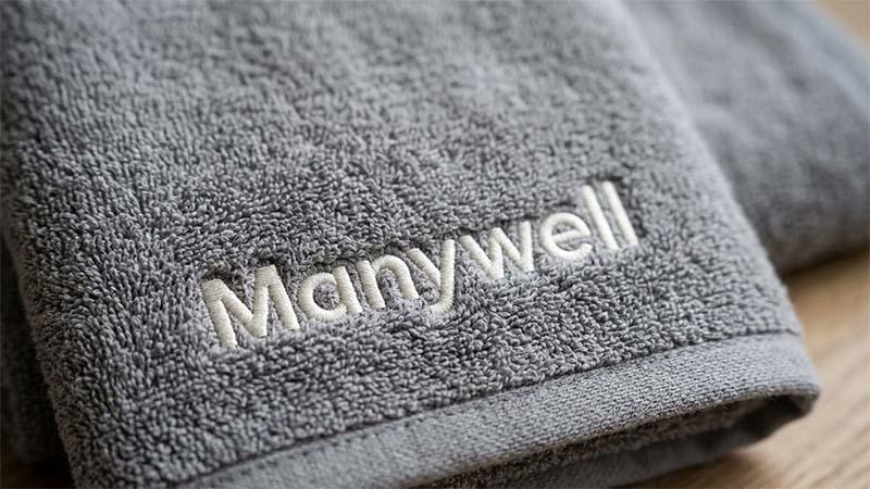 Grey Embroidered Terry Towel