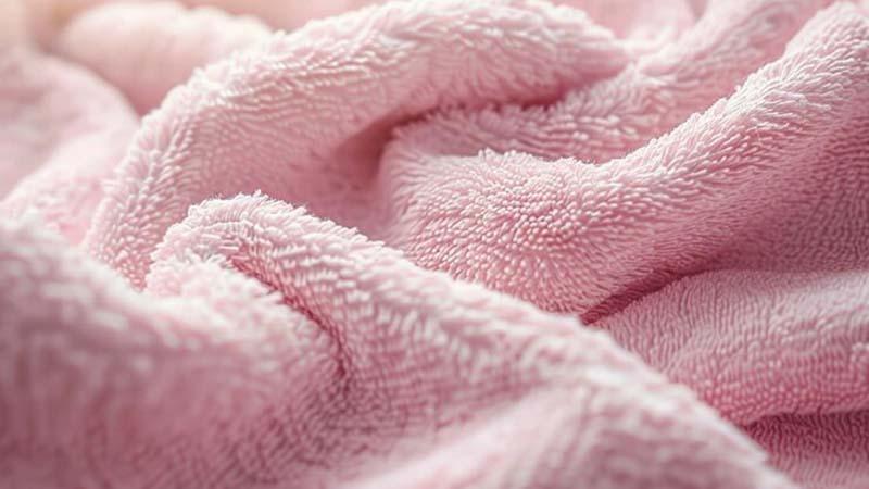 Plush pink microfiber towel