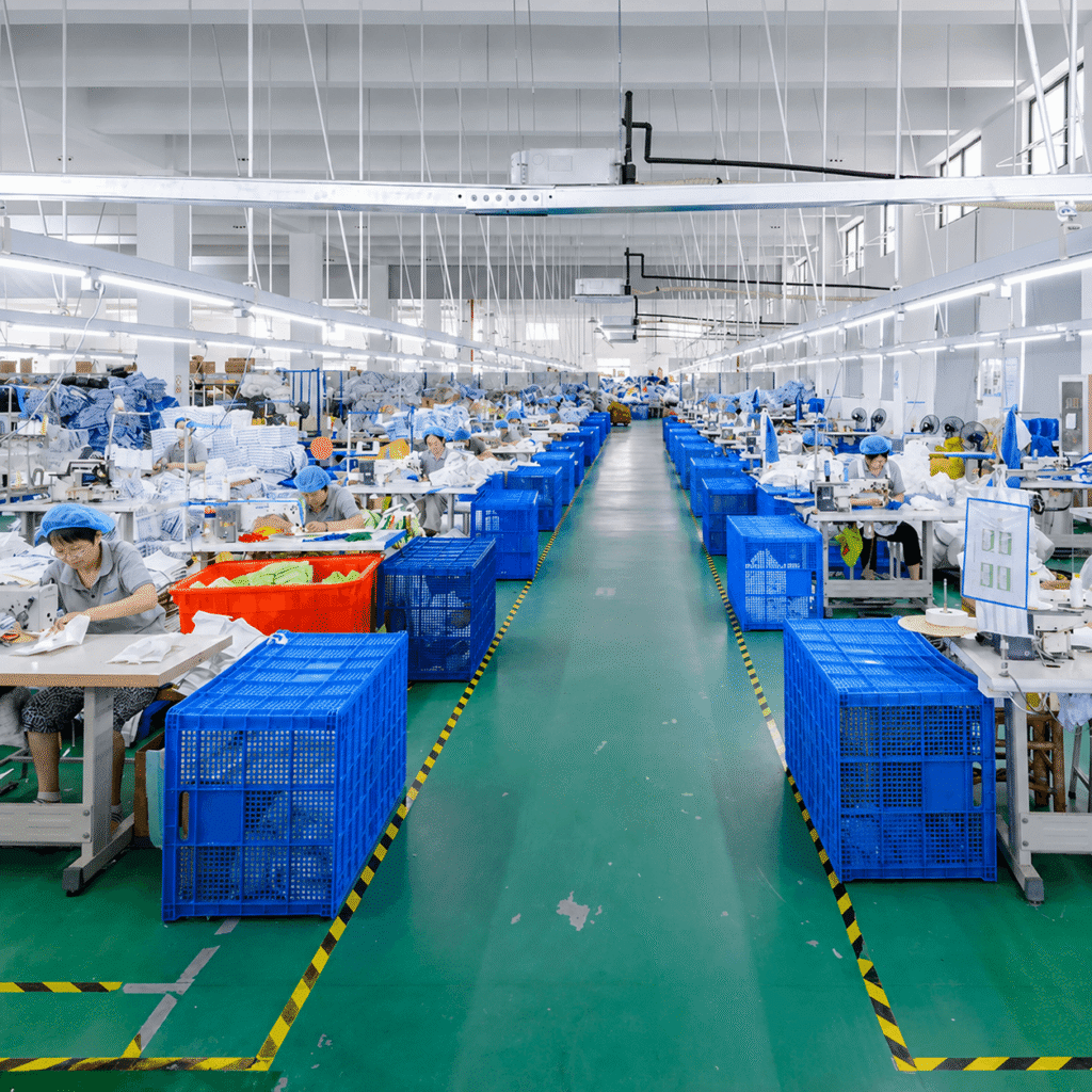 Production Floor of a Microfiber Towel Factory
